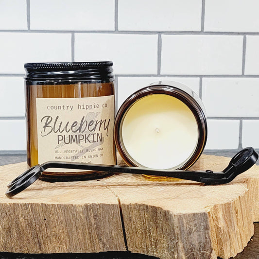 Blueberry Pumpkin Apothecary-inspired  Jar Candle 9 oz.