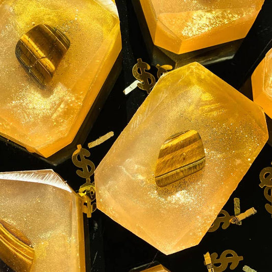Attracting Wealth – 3 oz Crystal-Infused Handmade Bar Soap | Prosperity Energy