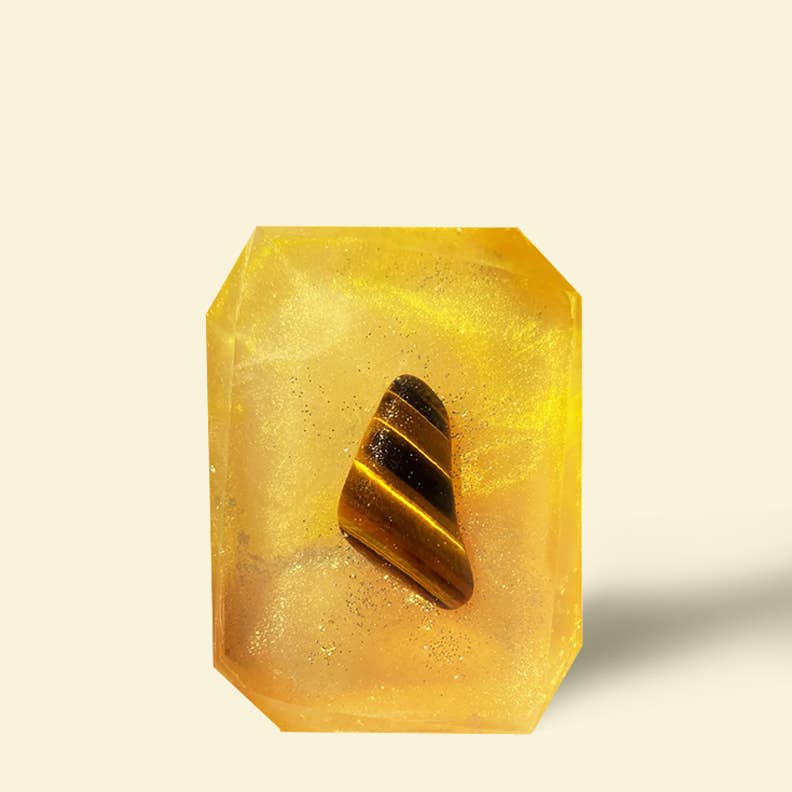 Attracting Wealth – 3 oz Crystal-Infused Handmade Bar Soap | Prosperity Energy