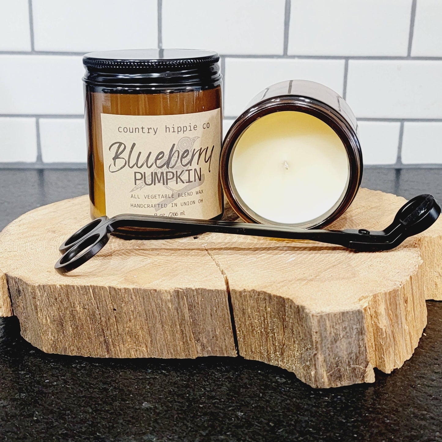 Blueberry Pumpkin Apothecary-inspired  Jar Candle 9 oz.